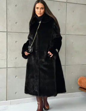 Шуба из норки Blackglama с капюшоном