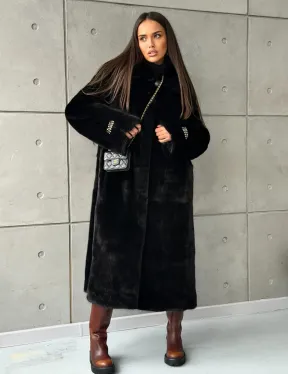 Шуба из норки Blackglama с капюшоном