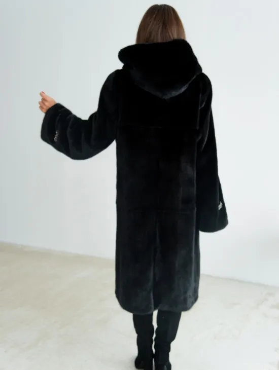 Норка BLACKGLAMA пластины с капюшоном