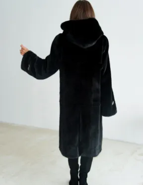 Норка BLACKGLAMA пластины с капюшоном