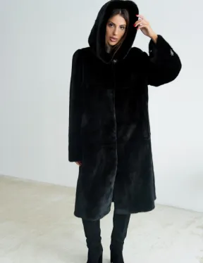 Норка BLACKGLAMA пластины с капюшоном