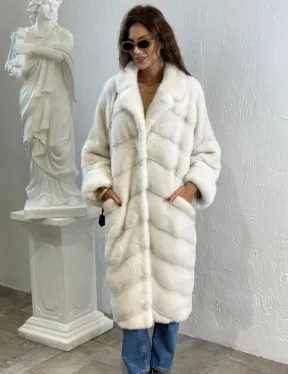 Кимоно шуба английский воротник - цвет колотый лед