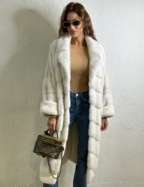 Кимоно шуба английский воротник - цвет колотый лед