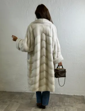 Кимоно шуба английский воротник - цвет колотый лед