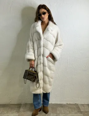 Кимоно шуба английский воротник - цвет колотый лед