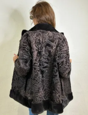 Каракульча стойка воротник отделка норка