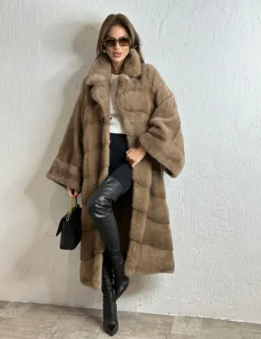 Роскошное манто из аукционной норки - цвет пастель