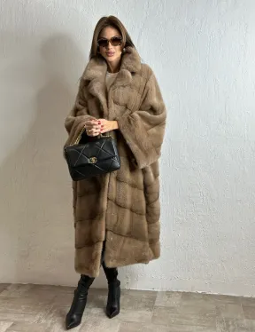 Роскошное манто из аукционной норки - цвет пастель