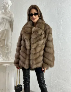 Жакет из куницы с шалью