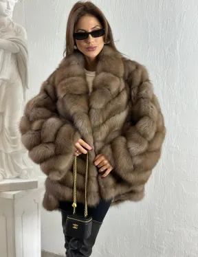 Жакет из куницы с шалью