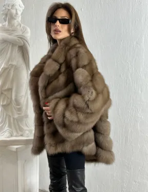 Жакет из куницы с шалью