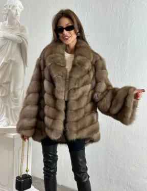 Жакет из куницы с шалью