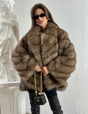 Жакет из куницы с шалью