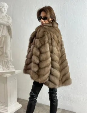 Жакет из куницы с шалью