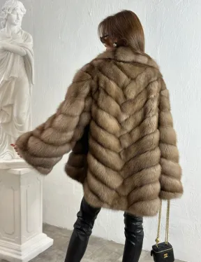 Жакет из куницы с шалью