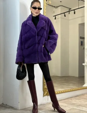 Кимоно полушубок английский воротник - цвет фиолетовый