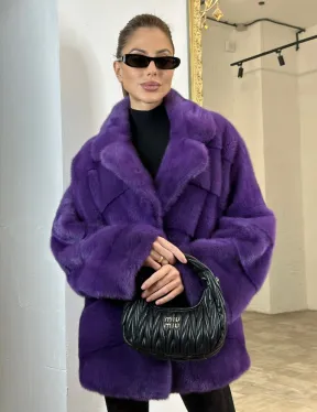 Кимоно полушубок английский воротник - цвет фиолетовый