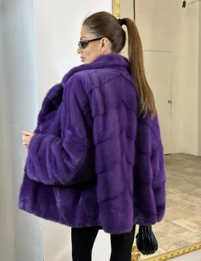 Кимоно полушубок английский воротник - цвет фиолетовый