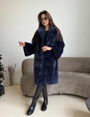 Норка KOPENHAGEN FUR английский воротник поперечка - цвет синий