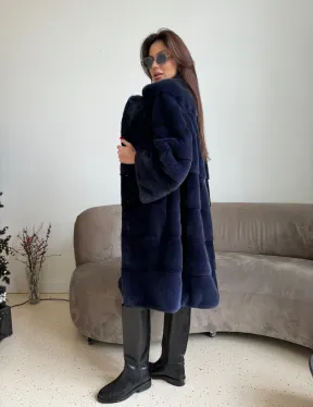 Норка KOPENHAGEN FUR английский воротник поперечка - цвет синий