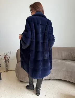 Норка KOPENHAGEN FUR английский воротник поперечка - цвет синий