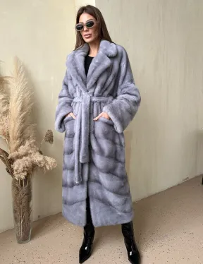 Норка паркет кимоно английский воротник NAFA - сапфир