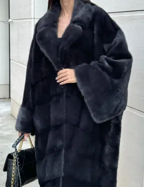 Манто из аукционной норки в цвете графит
