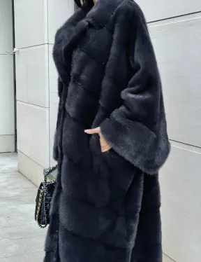 Манто из аукционной норки в цвете графит