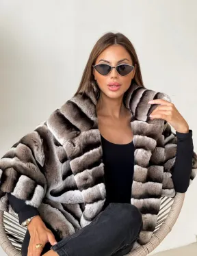 Болеро из шиншиллового орилага с воротником-стойка