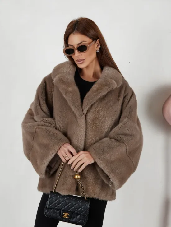 Шуба Premium Style свободного кроя из меха норки