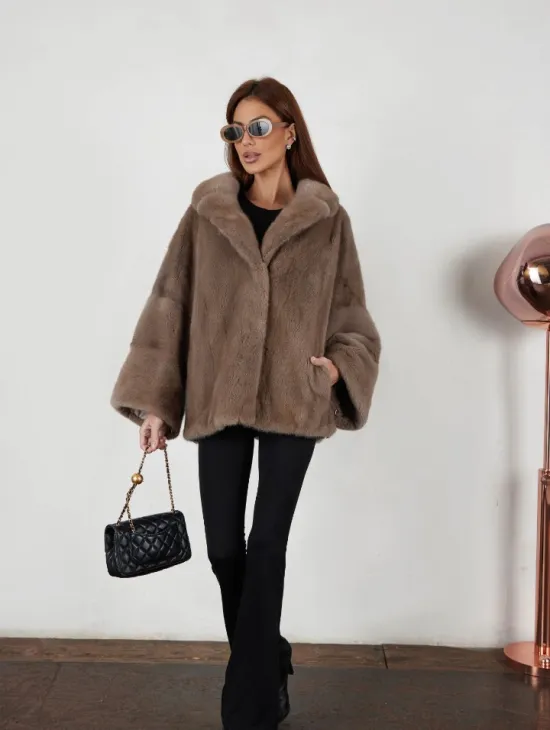 Шуба Premium Style свободного кроя из меха норки