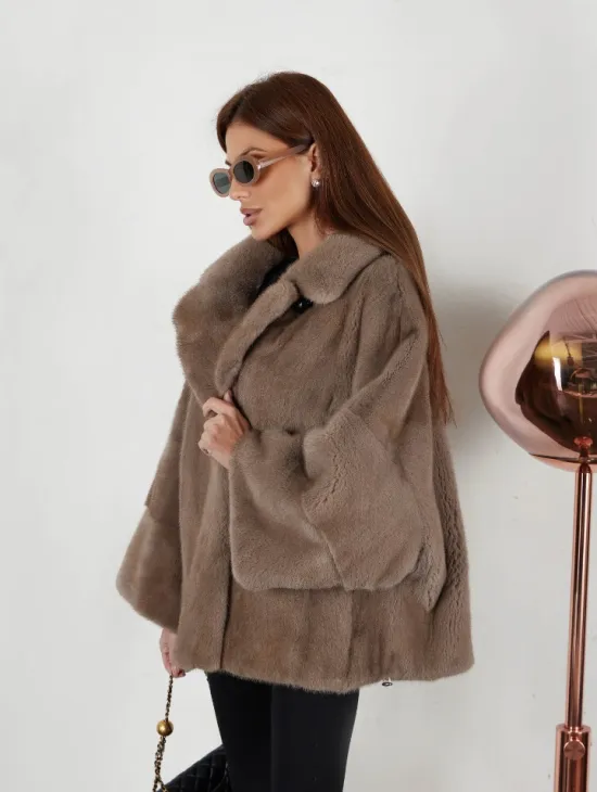 Шуба Premium Style свободного кроя из меха норки