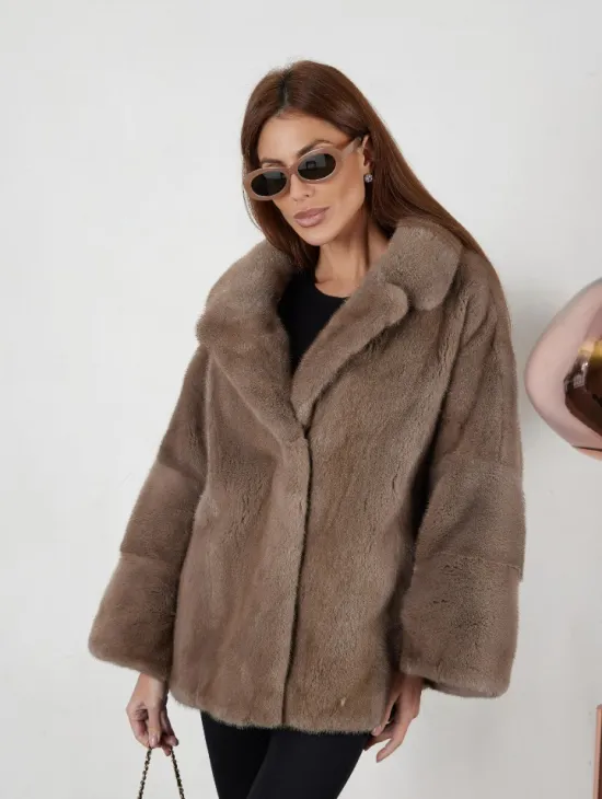 Шуба Premium Style свободного кроя из меха норки