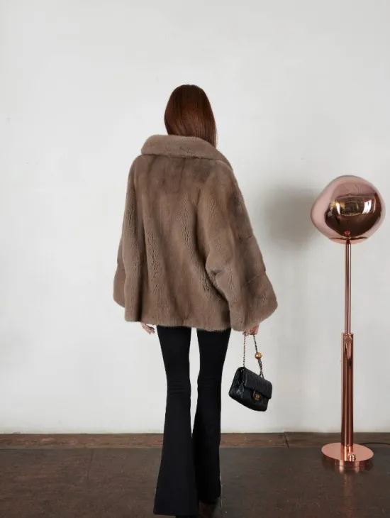 Шуба Premium Style свободного кроя из меха норки