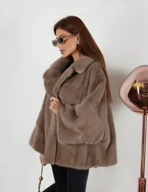Шуба Premium Style свободного кроя из меха норки
