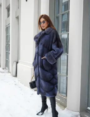 Крестовка кимоно шуба из меха скандинавской норки