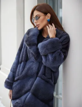 Крестовка кимоно шуба из меха скандинавской норки