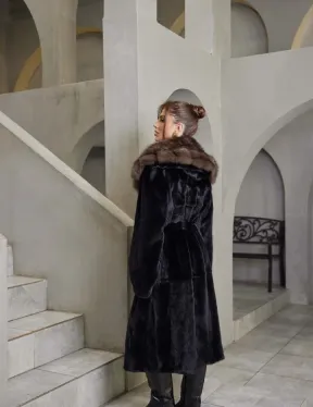 Норка BLACKGLAMA пластины капюшон куница