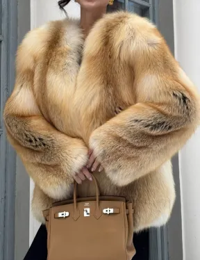 Шуба Premium из меха альпийской лисы - GOLDEN FOX