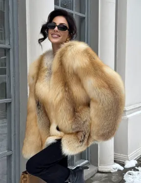 Шуба Premium из меха альпийской лисы - GOLDEN FOX