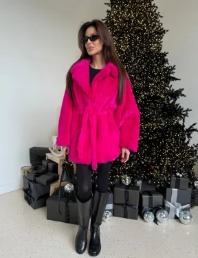 Норка роспуск английский воротник летучка - цвет фуксия