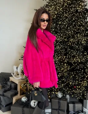 Норка роспуск английский воротник летучка - цвет фуксия