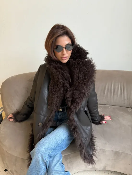 Шуба - дубленка из натуральной овчины (двусторонняя)