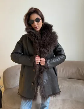 Шуба - дубленка из натуральной овчины (двусторонняя)