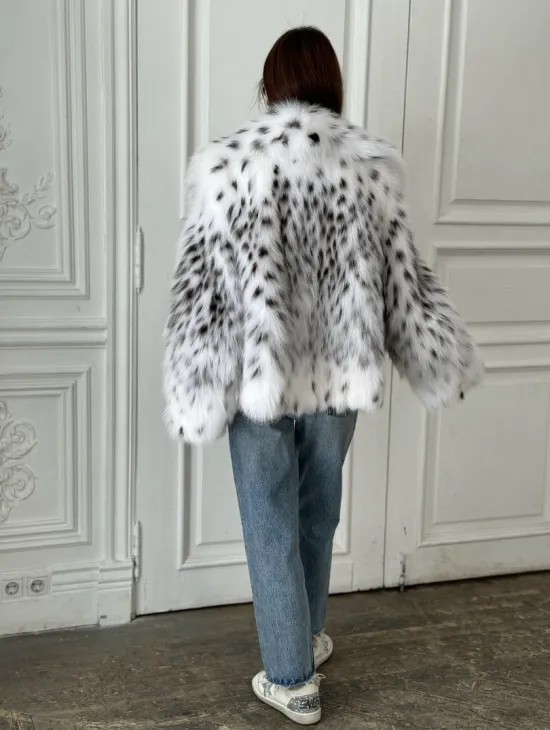 Полушубок из меха аукционной лисы (реплика канадской рыси)