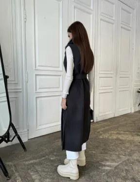 Пальто из кашемира с отделкой из меха норки