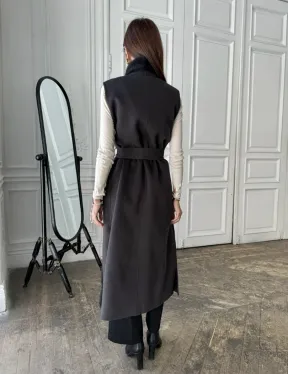 Элегантное пальто из кашемира с мехом норки