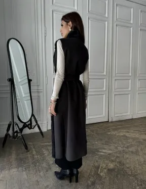 Элегантное пальто из кашемира с мехом норки