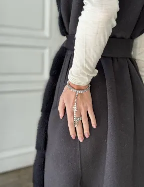 Элегантное пальто из кашемира с мехом норки