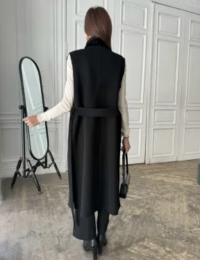 Стильное кашемировое пальто с мехом норки